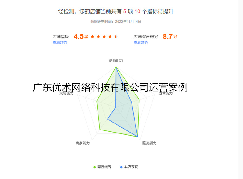 愛采購運營店鋪評分